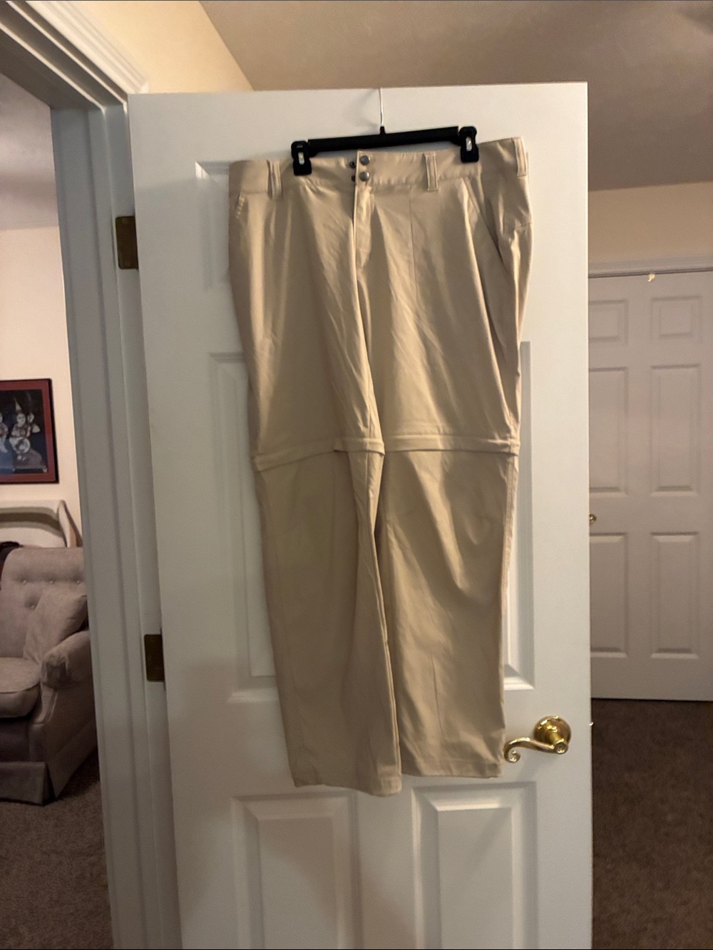 Women’s Beige Performance Zip-Off Travel Pants